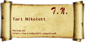 Tari Nikolett névjegykártya